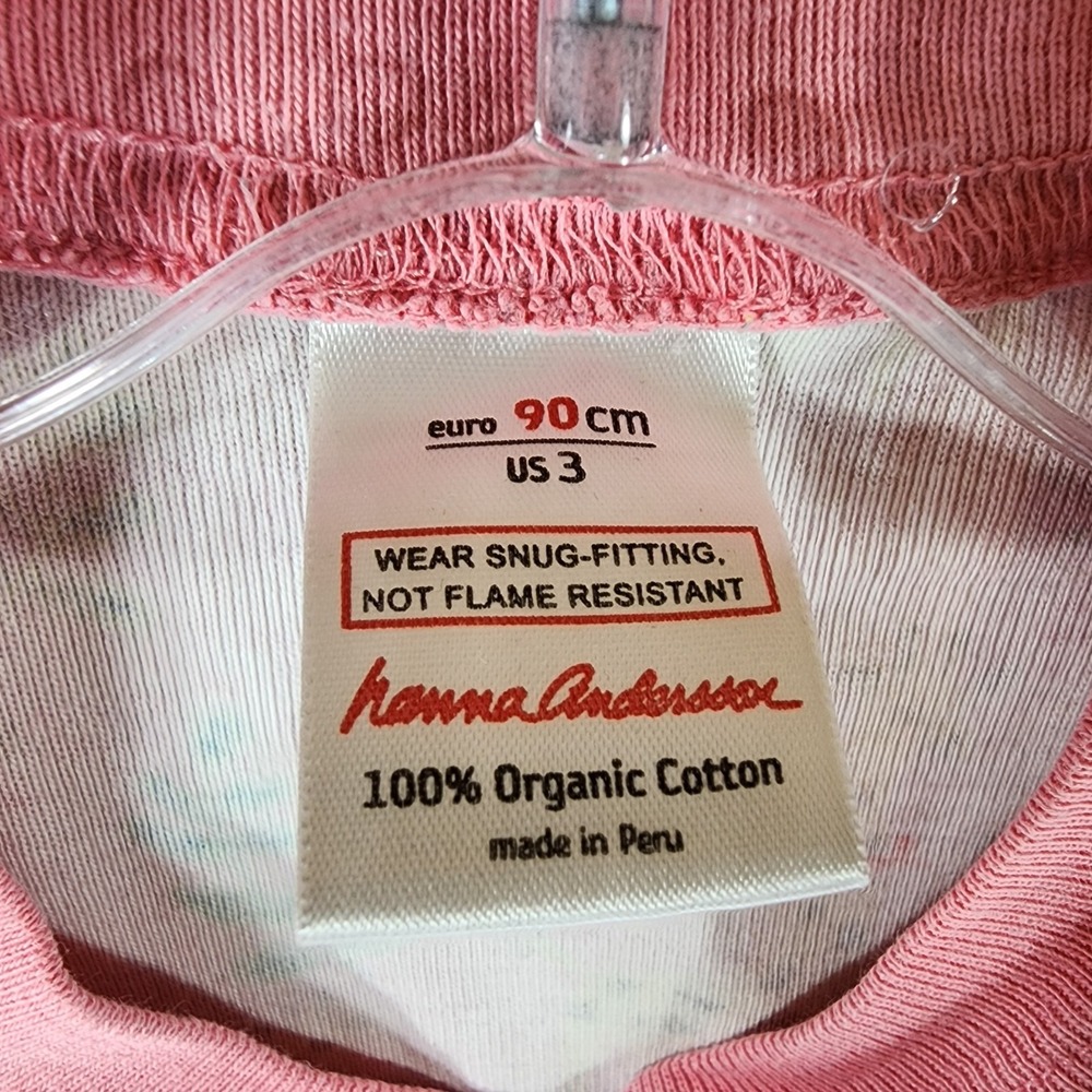 Hanna Andersson Sleeper Pajamas Size 3T Pink Giraffes Organic Cotton Zip‎ - Picture 10 of 10